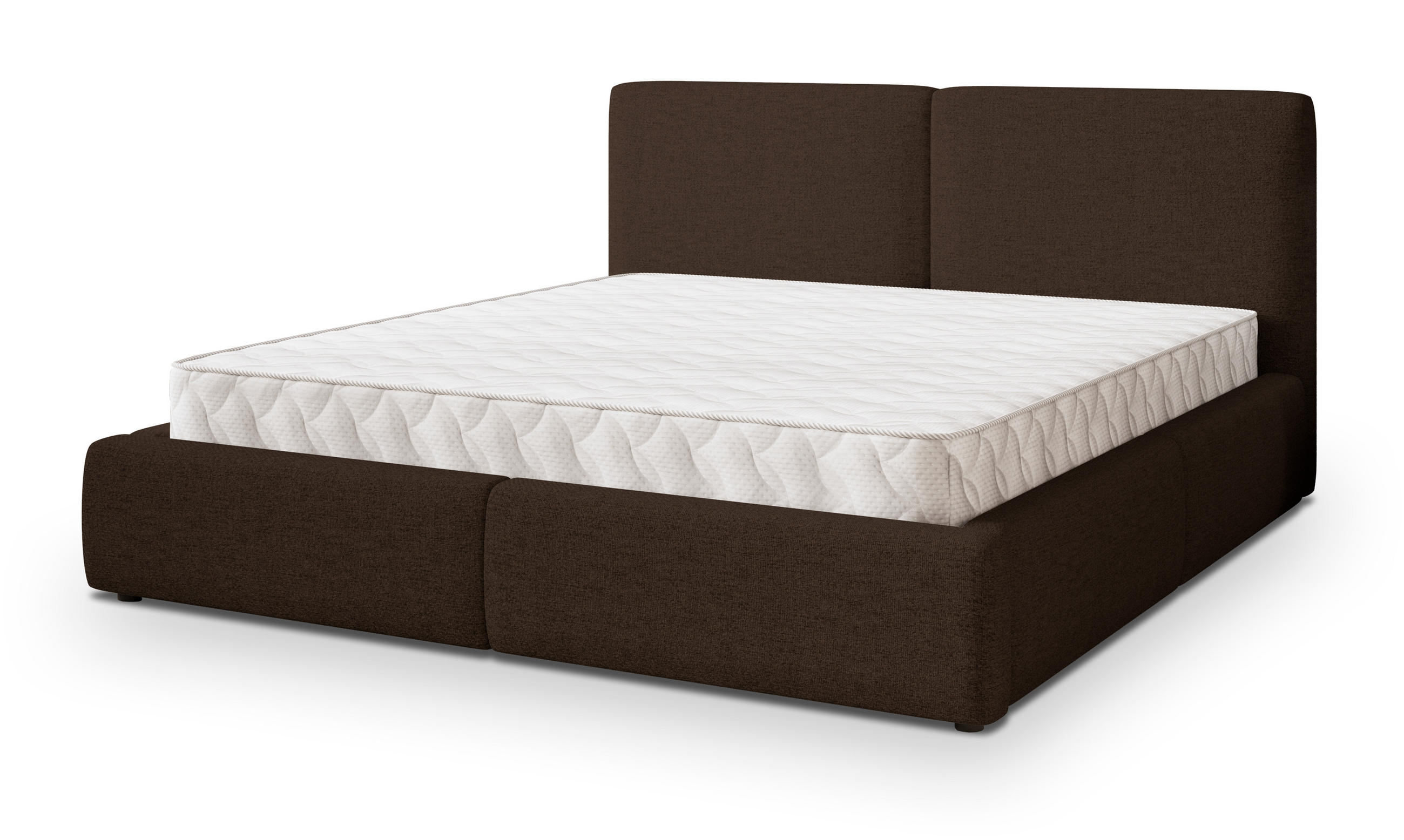 POLSTERBETT FELURO 160x200 cm mit Bettkästen - Braun - Braun, Holz (160/200cm) - MASSENO