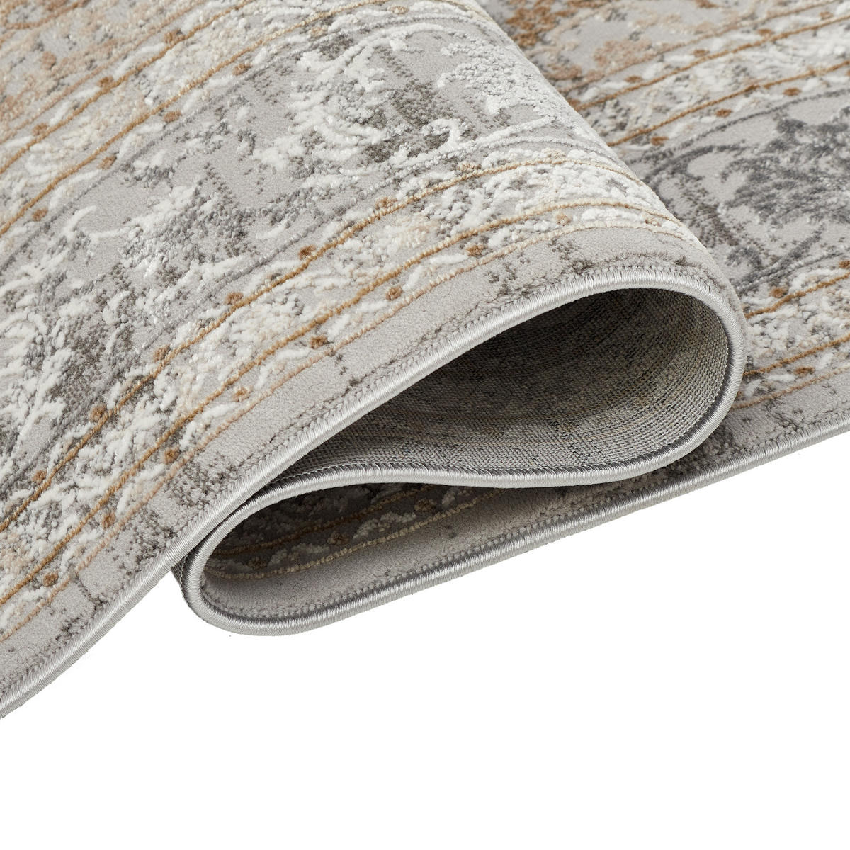 TEPPICH HERA Grau Beige 140/200 cm - Beige/Grau, Textil (140/200cm) - Tapiso