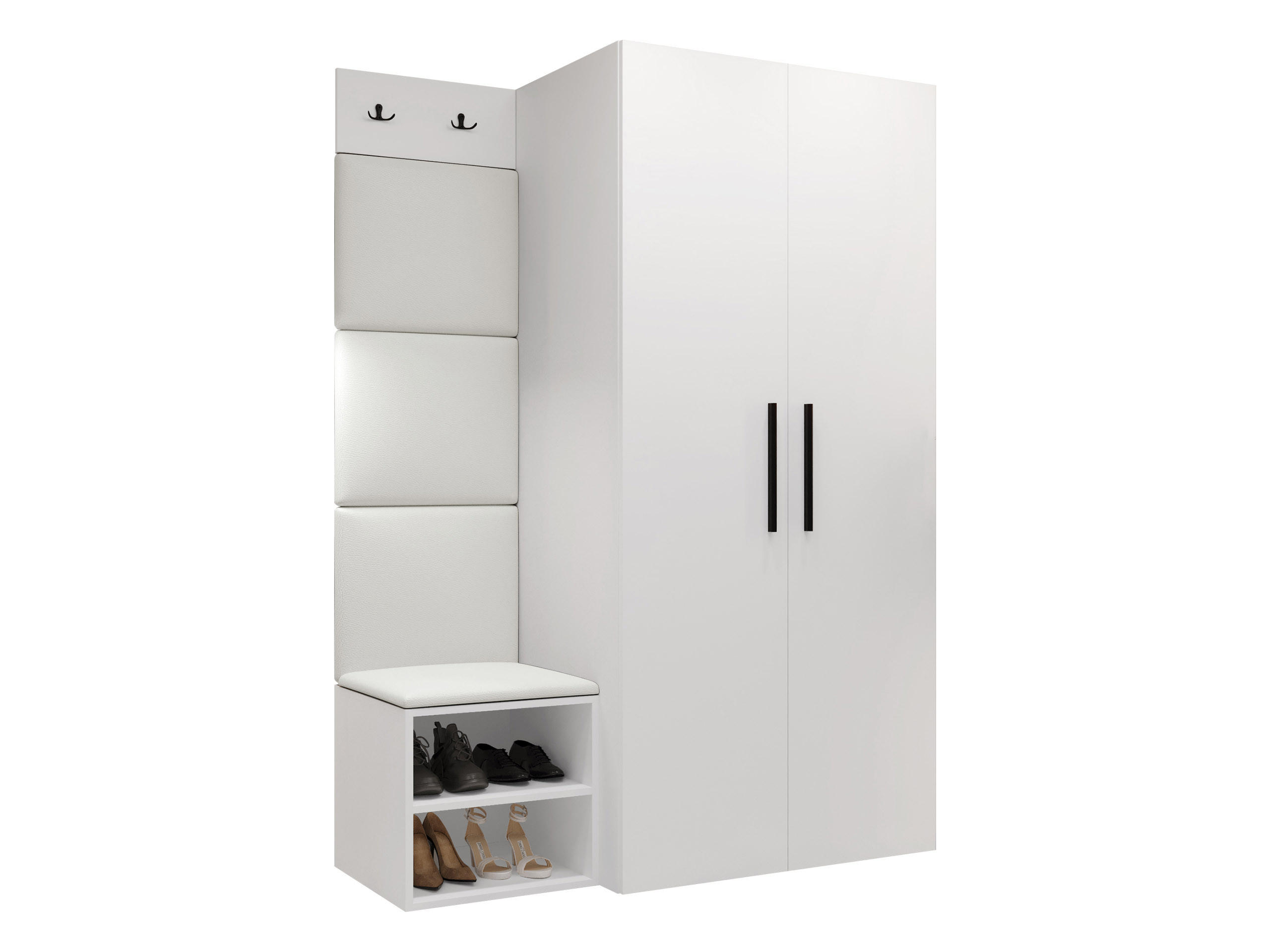 Mirjan24 Garderoben-Set Weiß, Weiß 80x191x50 cm