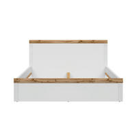 BETT 180/200 Hella Weiß und Holz - Weiß, Holzwerkstoff (180/200cm) - Petits-meubles