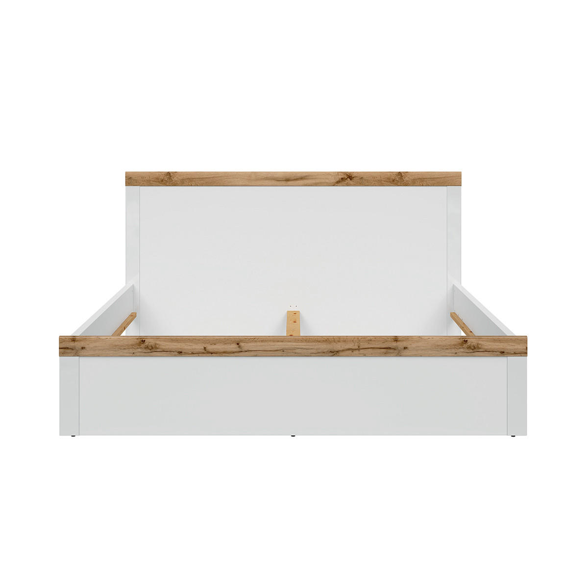 BETT 180/200 Hella Weiß und Holz - Weiß, Holzwerkstoff (180/200cm) - Petits-meubles