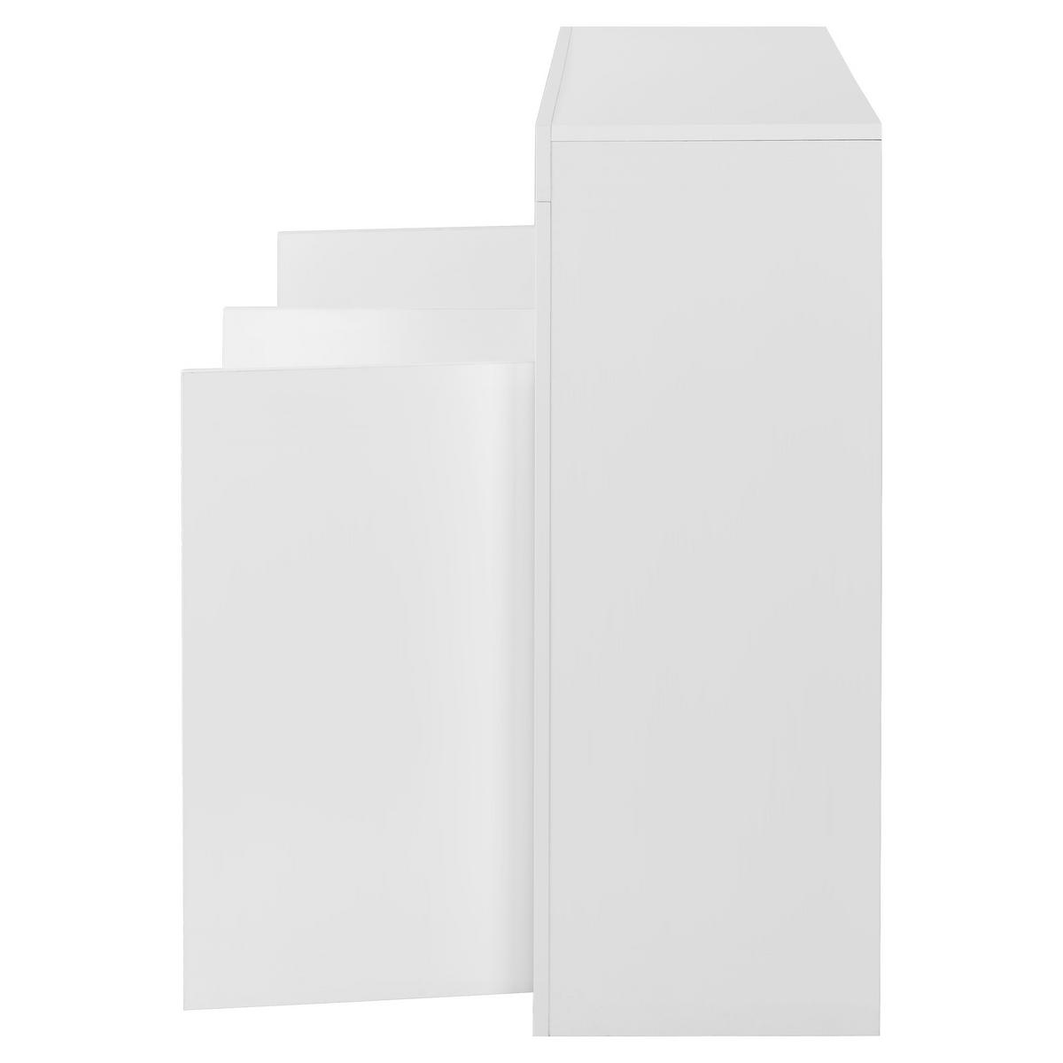 SIDEBOARD, 3 Türen, LED, Hochglanz, Weiß - Weiß, Holzwerkstoff (35/95/130cm) - FLIEKS