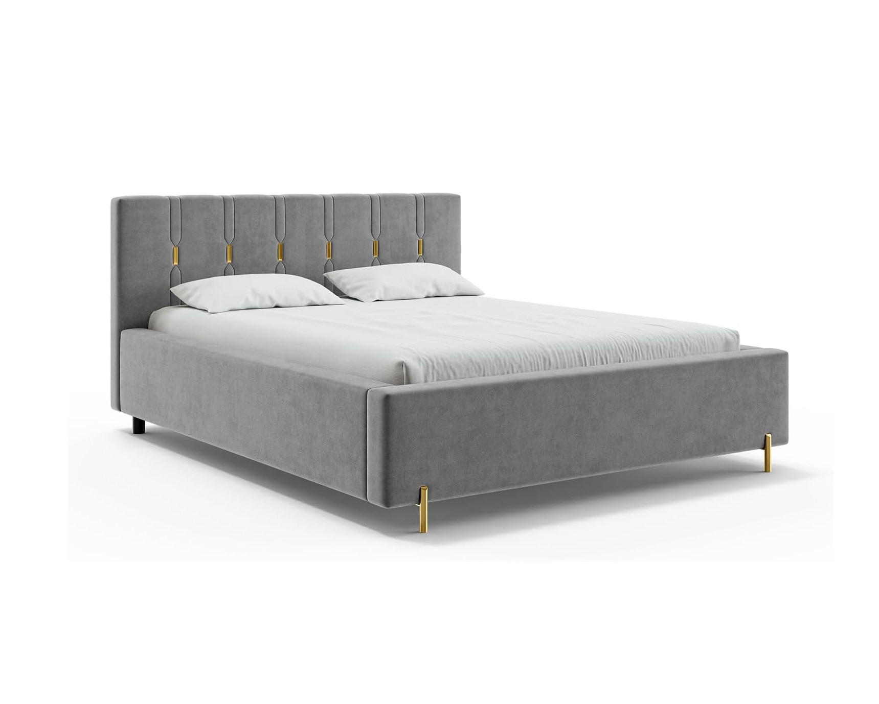 Meblini Bett Grau 140x200 cm