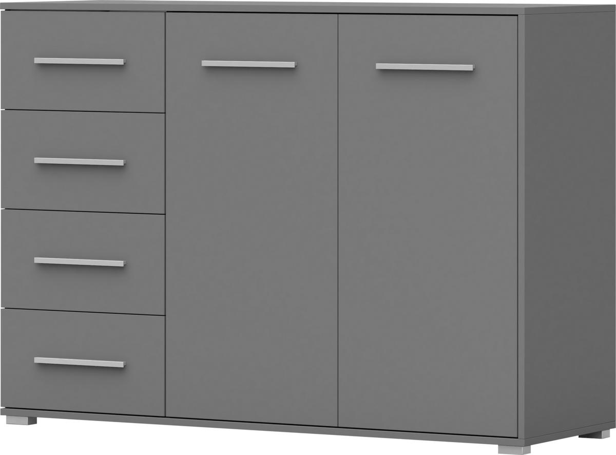 KOMMODE - Highboard IRYS 01 2D4S Grau - Grau, Holzwerkstoff (135/95/45cm) - Möblo