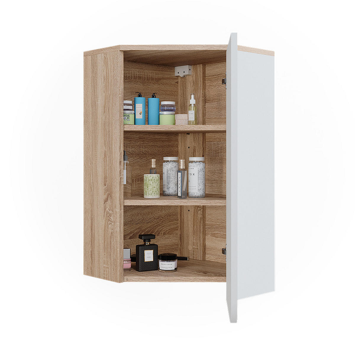 ECKHÄNGESCHRANK Karen Sonoma/Weiß 42.4 x 75 cm - Weiß/Sonoma Eiche, Holzwerkstoff (42.4/75/42.4cm) - Vicco