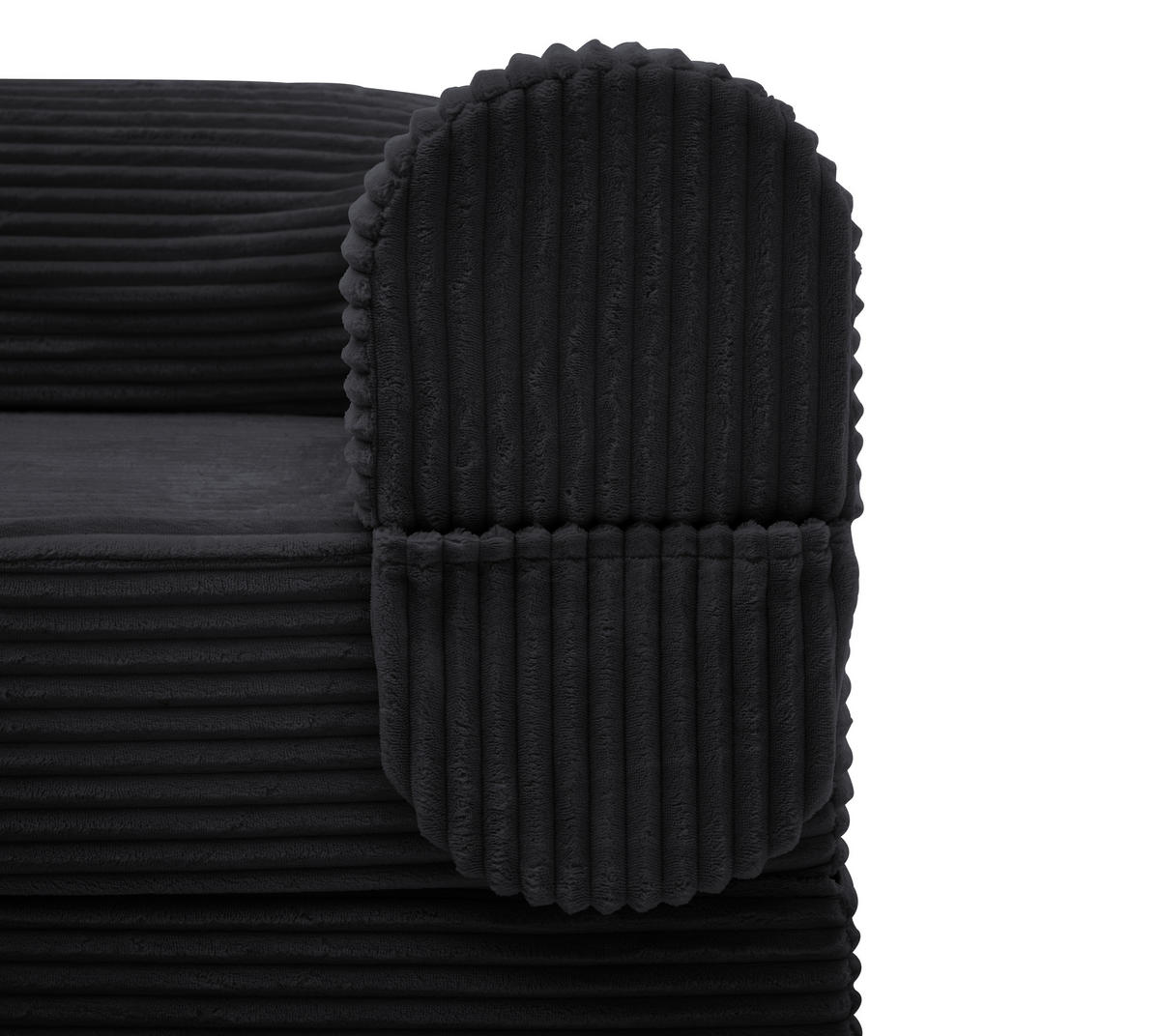 SCHLAFSOFA Cordstoff, 2-in-1 Klappsofa, 2-Sitzer, Sofabett 190×156 cm, Schwarz - Schwarz, Textil (190/65/78cm) - LVHOM