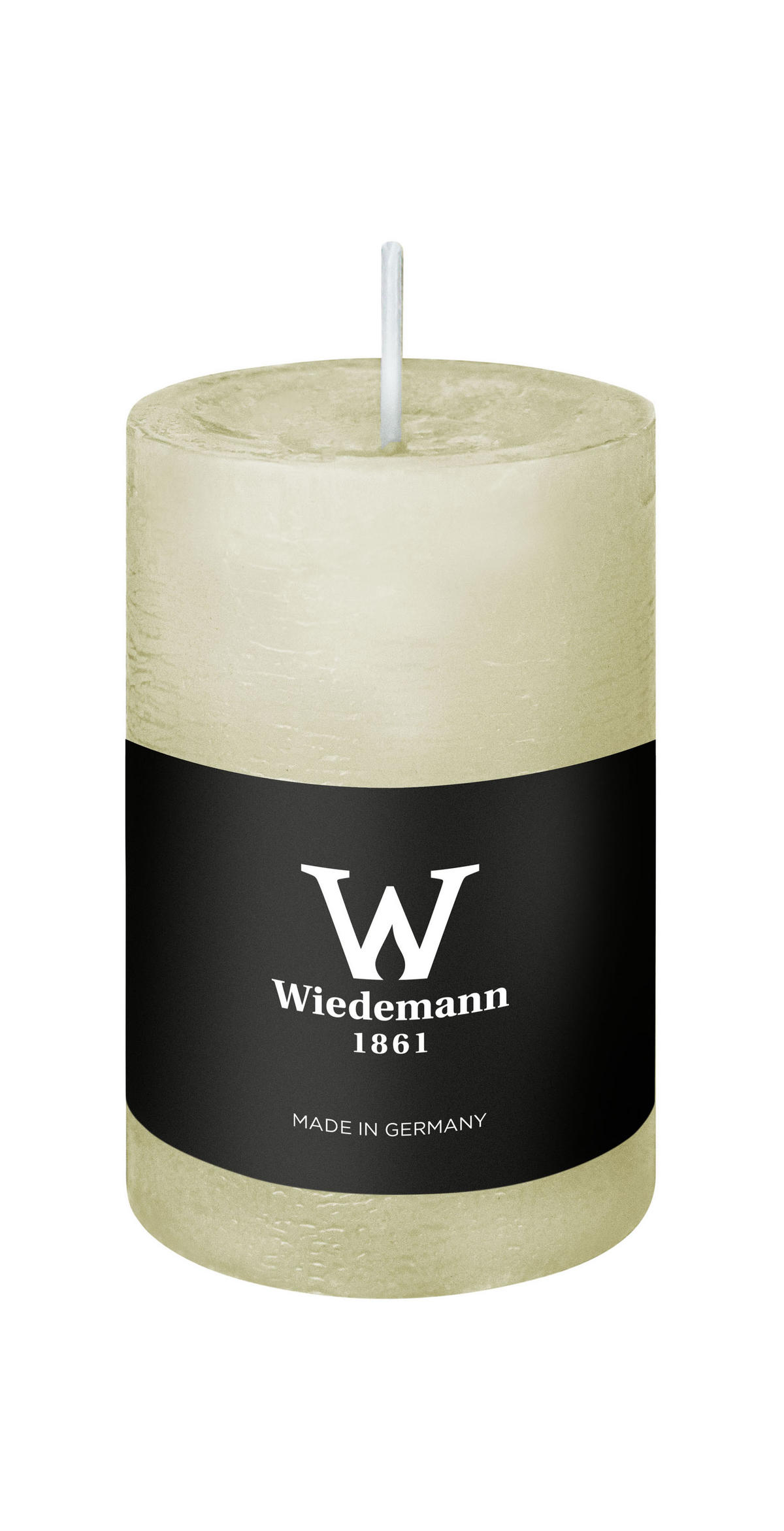 STUMPENKERZE Rustik Marble Style Elfenbein 90 x Ø 58 mm, 1 Stück - Beige, Paraffin (6/9cm) - Wiedemann Kerzen