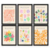 POSTER Set Mit 6 Illustrationen Von Henri Matisse Vegetation A3 Schwarzer Rahmen - Schwarz, Papier (29/3cm) - Nacnic