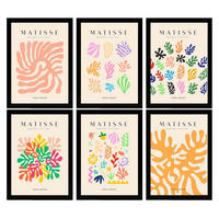 POSTER Set Mit 6 Illustrationen Von Henri Matisse Vegetation A3 Schwarzer Rahmen - Schwarz, Papier (29/3cm) - Nacnic