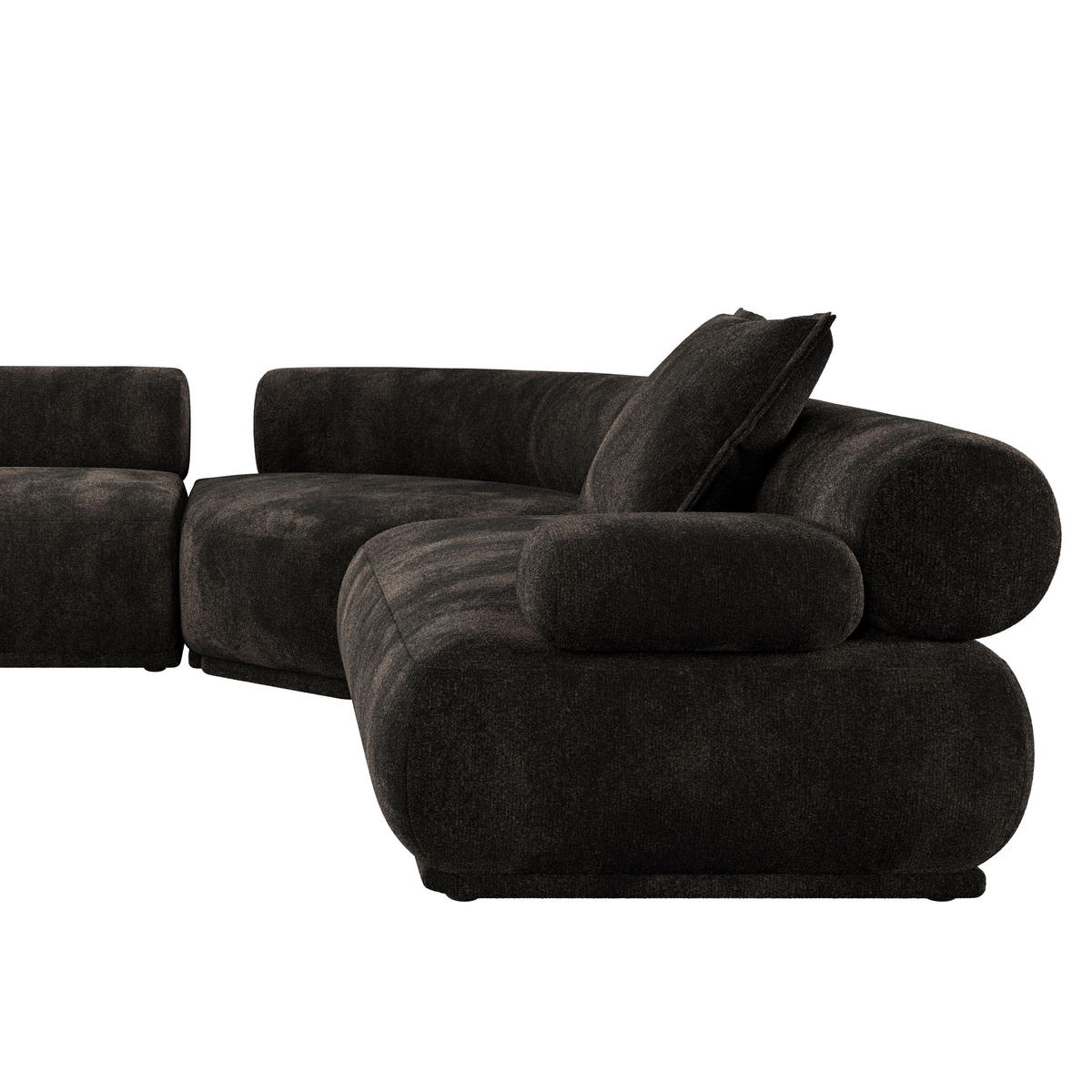 SOFA 7,5-SITZER Rembrandt Rechts Dunkelbraun - Braun, Kunststoff (594/97cm) - Zuiver
