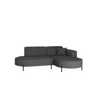 ECKSOFA L-Form Designer Modena Rein stoff Cord Graphit Rechts - Dunkelgrau, Holzwerkstoff (236/165cm) - Kaiser Möbel