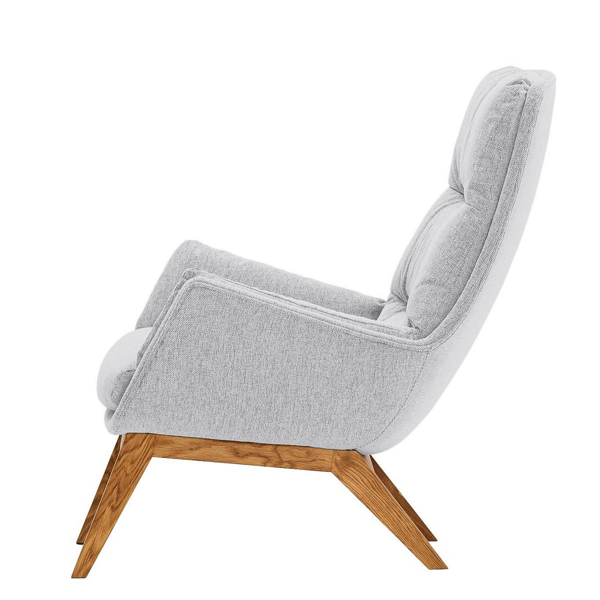 SESSEL mit Holzfüßen - Eichefarben/Hellgrau, Eichenholz/Holz (83/95/97cm) - home24