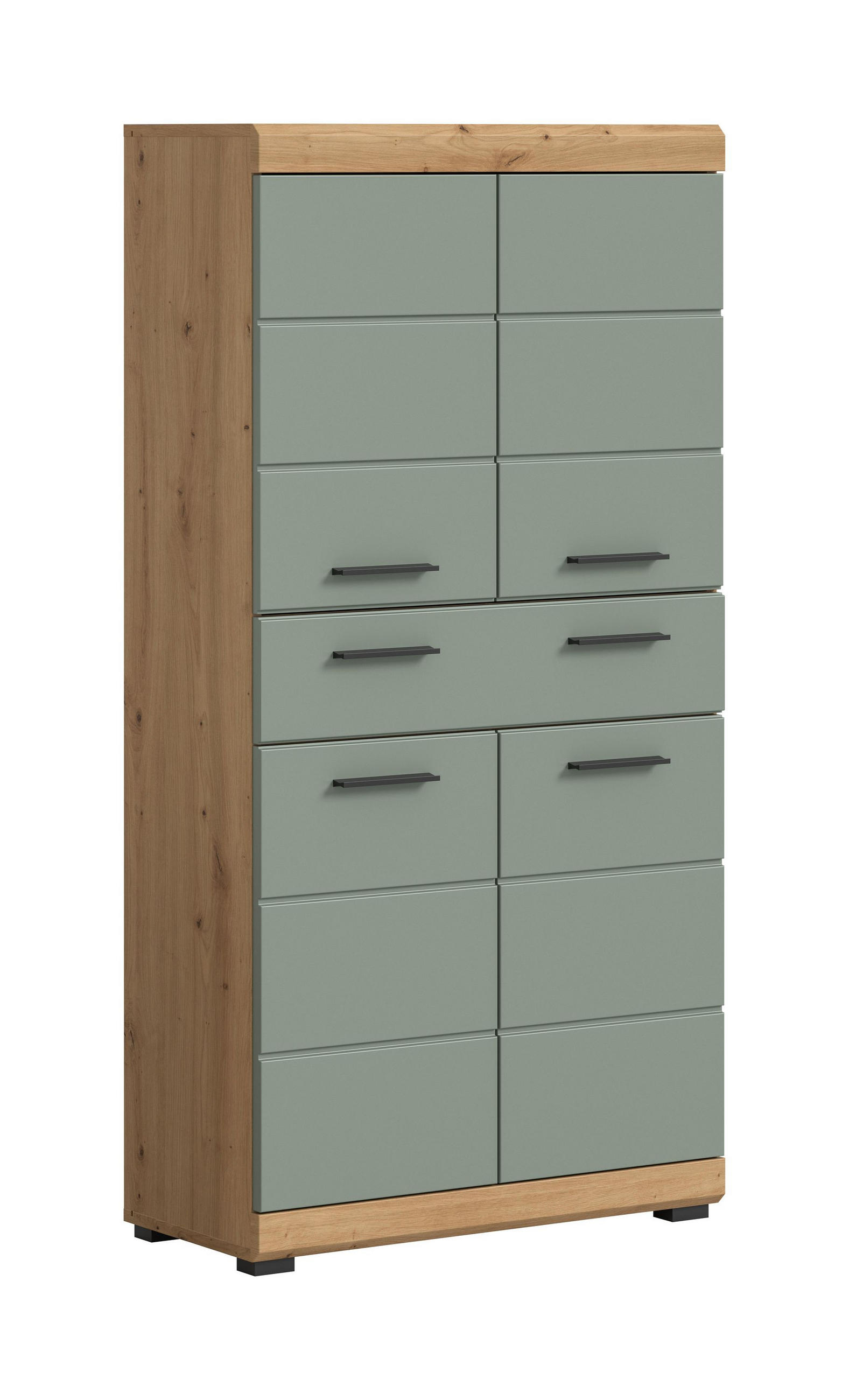 BADMIDISCHRANK Scout Bad in Artisan Eiche Nachbildung und Salbei Nachbildung B/H/T: 74x141x31 cm - Eiche Artisan, Holz (74/141/31cm)