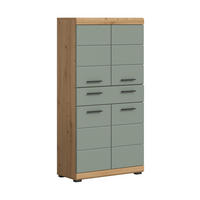 BADMIDISCHRANK Scout Bad in Artisan Eiche Nachbildung und Salbei Nachbildung B/H/T: 74x141x31 cm - Eiche Artisan, Holz (74/141/31cm)