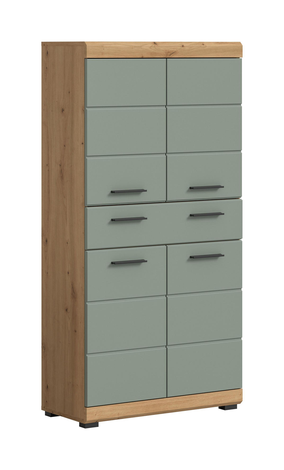 BADMIDISCHRANK Scout Bad in Artisan Eiche Nachbildung und Salbei Nachbildung B/H/T: 74x141x31 cm - Eiche Artisan, Holz (74/141/31cm)