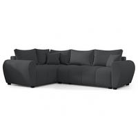 ECKSOFA L Form Malatya MAX Dunkelgrau 246/145/82 cm stilvolle mit Schlaffunktion L - Dunkelgrau/Schwarz, Kunststoff/Textil (175/235cm) - AX Living