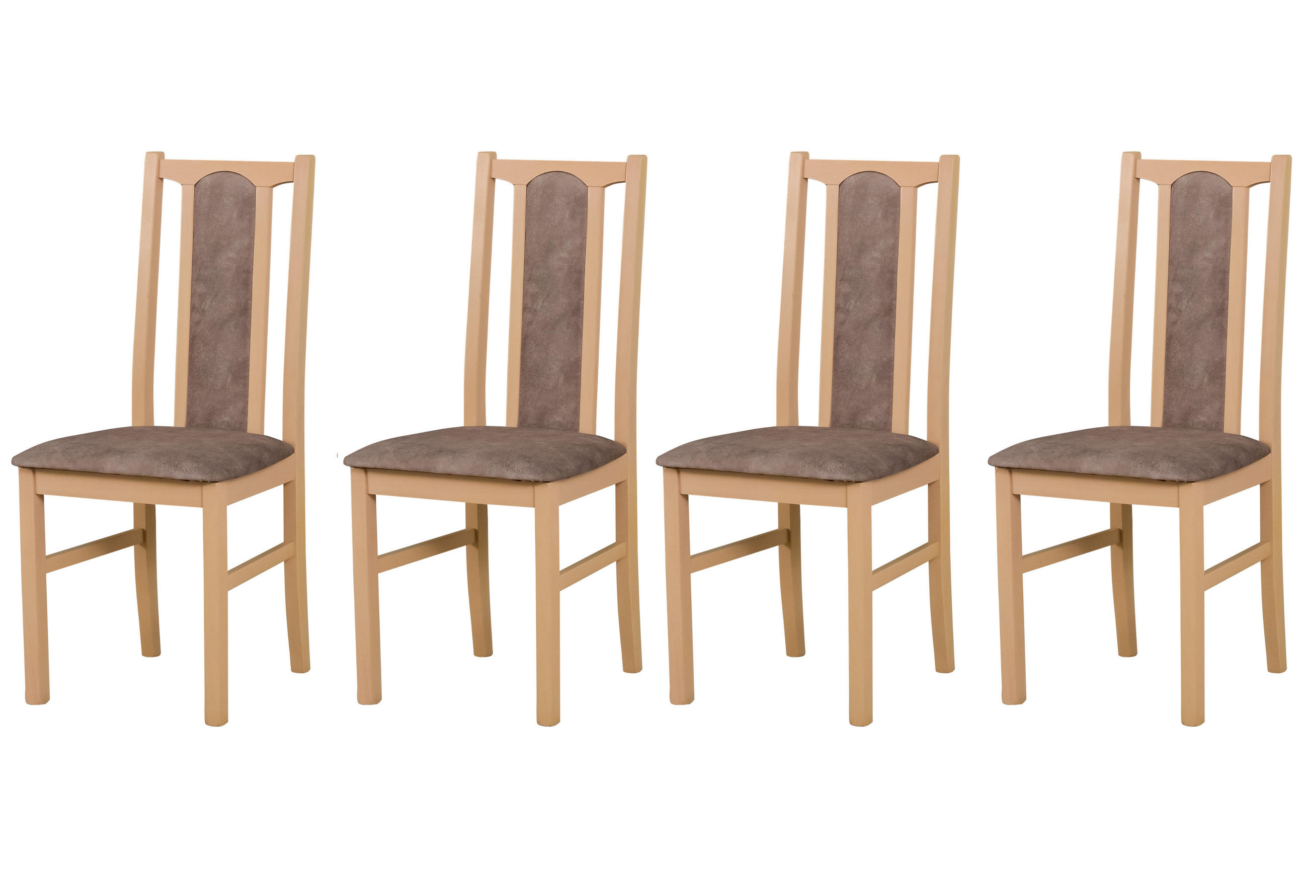 STUHL KOLGA (4er Set) - Braun/Sonoma Eiche, Holz (43/94/40cm) - Leaf Design
