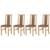 STUHL KOLGA (4er Set) - Braun/Sonoma Eiche, Holz (43/94/40cm) - Leaf Design