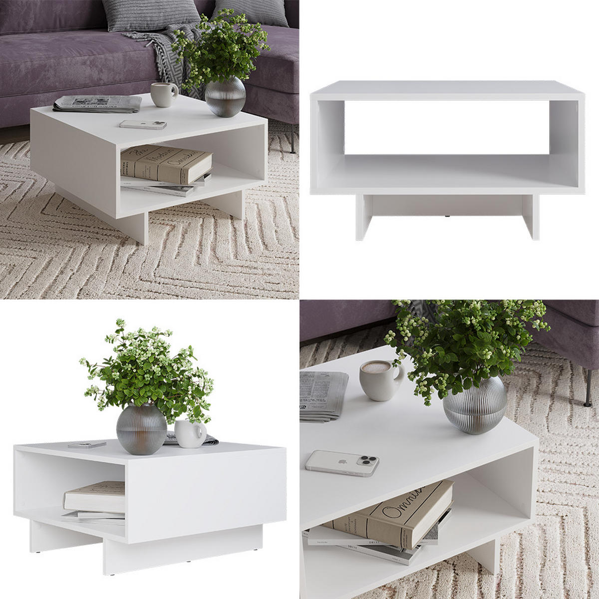 COUCHTISCH Luka Weiß 60 x 60 cm - Weiß, Holzwerkstoff (60/60/32.3cm) - Vicco