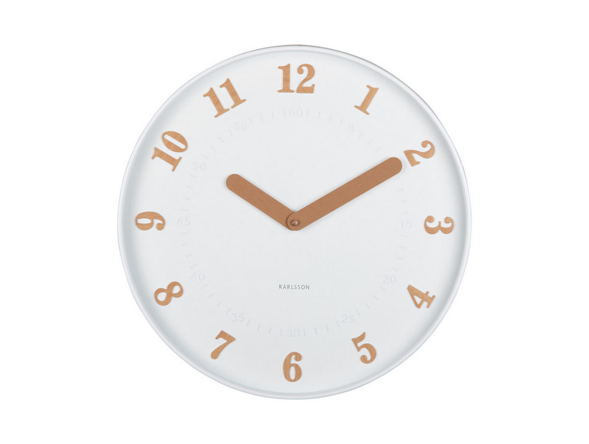 WANDUHR Amena Weiß 40/4/40 cm - Weiß, Kunststoff (4/40/40cm) - Karlsson