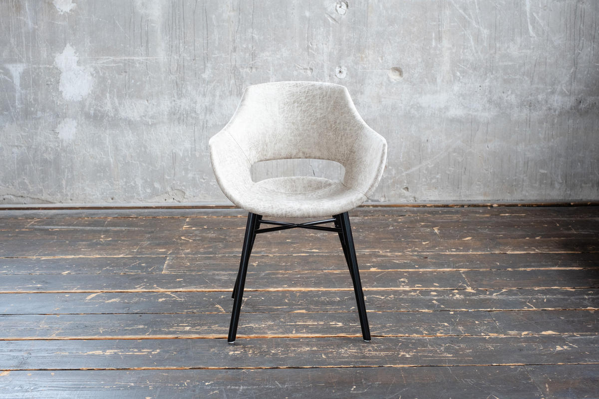 STUHL ZAJA Cremeweiß Microfaser - Creme, Textil (57/82/59cm) - KAWOLA