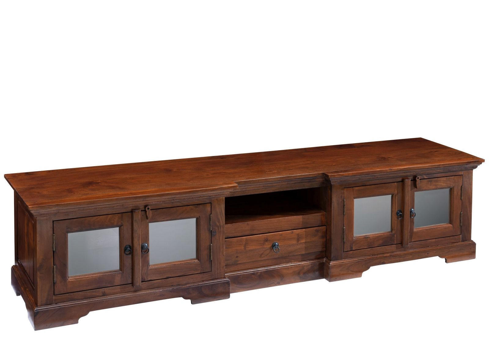 TV-BOARD Akazie 210x50x50 nougat lackiert OXFORD #339 - Dunkelbraun, Holz (210/50/50cm) - Massivmoebel24