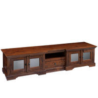 TV-BOARD Akazie 210x50x50 nougat lackiert OXFORD #339 - Dunkelbraun, Holz (210/50/50cm) - Massivmoebel24