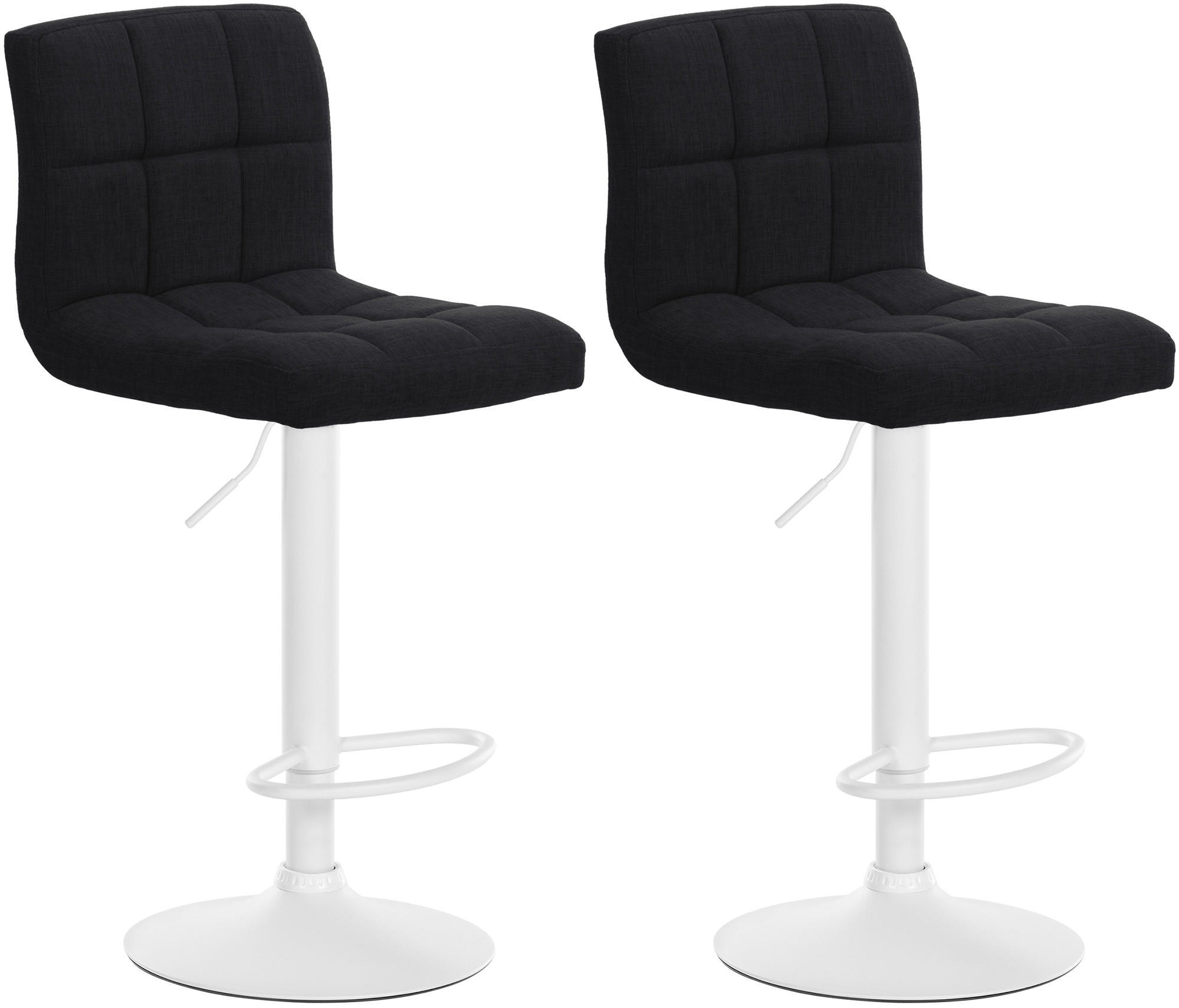 BARHOCKER 2er Set Stoff schwarz - Schwarz, Textil/Metall (46/94/47cm) - CLP