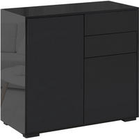 SIDEBOARD 79/36/74 cm aus Holzwerkstoff mit verstellbarem Regal Schwarz - Schwarz, Holzwerkstoff (79/74/36cm) - Modenvie
