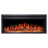 EINBAU-ELEKTROKAMINEINSATZ AF38 Multicolor – Breite 99 cm, 3D-Flammeneffekt, mehrfarbige Flammen, Heizfunktion - Schwarz, Glas/Metall (99.3/41.4/19cm) - ArtiFlame