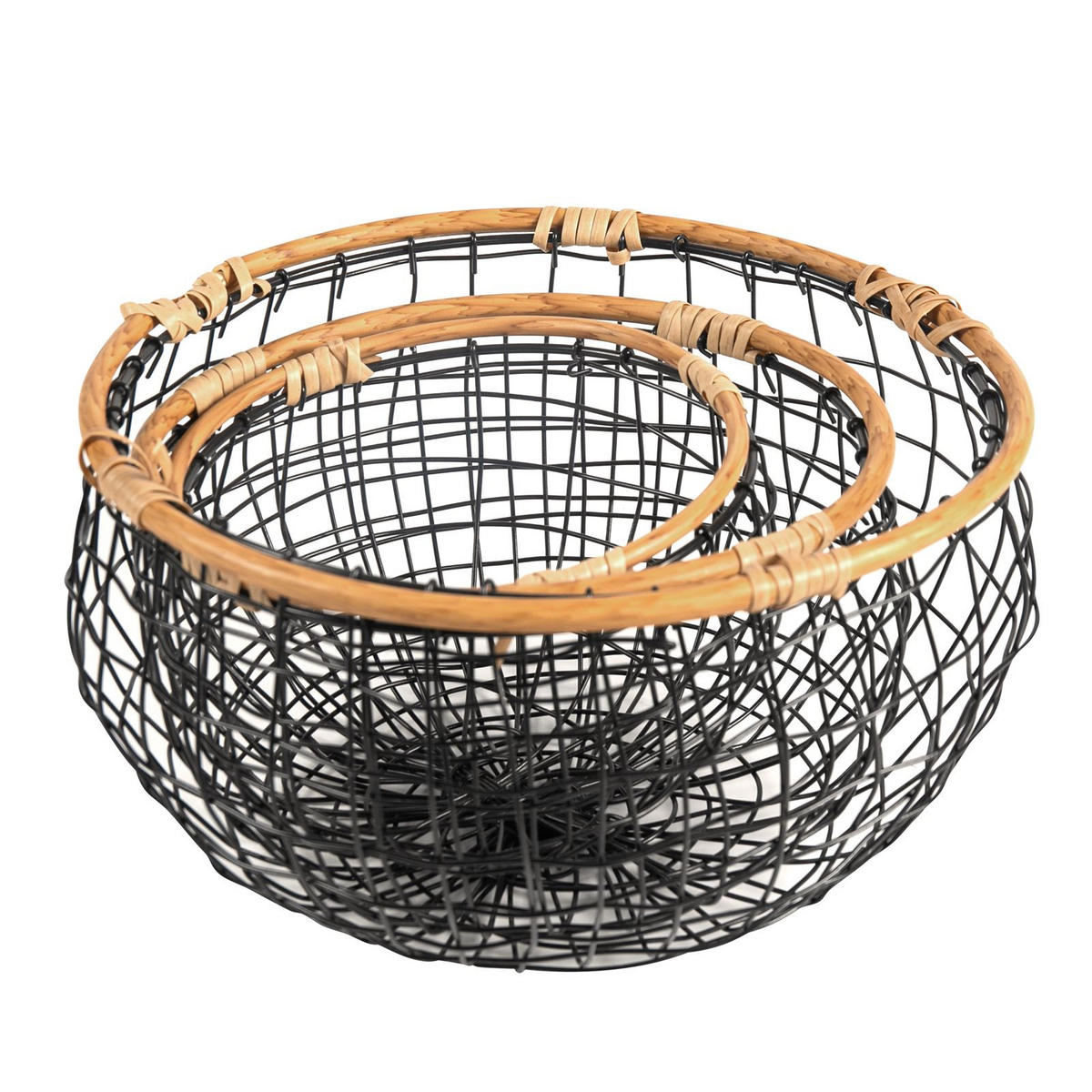 METALLKÖRBE LOU - Schwarz, Metall (31/20/31cm) - IDIMEX