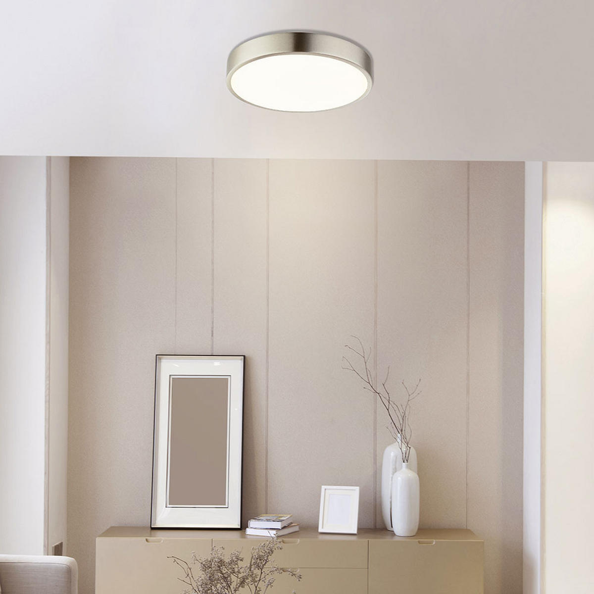 LED DECKENLEUCHTE Aluminium Opal Silber - Silberfarben, Metall (14.5/14.5/2.6cm)