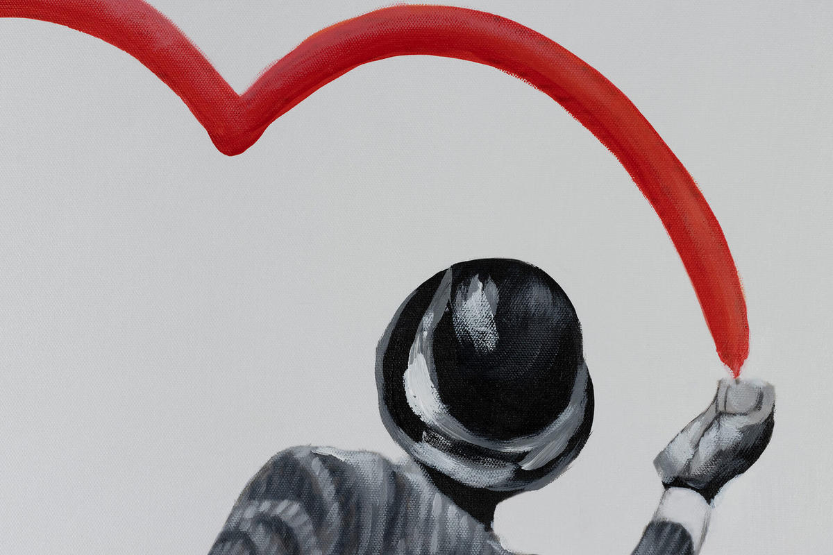 ACRYLBILD HANDGEMALT 75/100 cm - Rot, Holz/Textil (75/100cm) - KUNSTLOFT