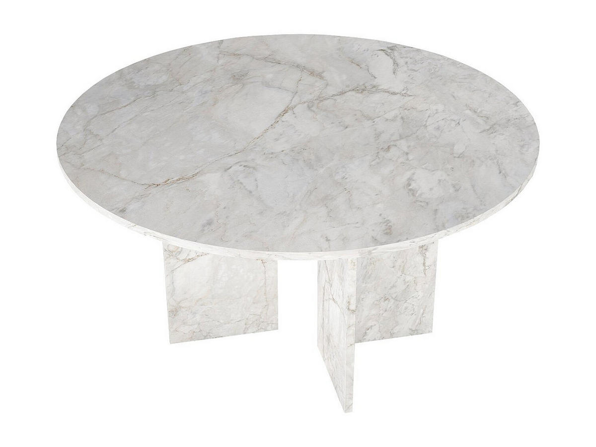 ESSTISCH - 6 Personen - holz - weiß Topania - Weiß, Holz (138/138/75cm) - Vente-Unique
