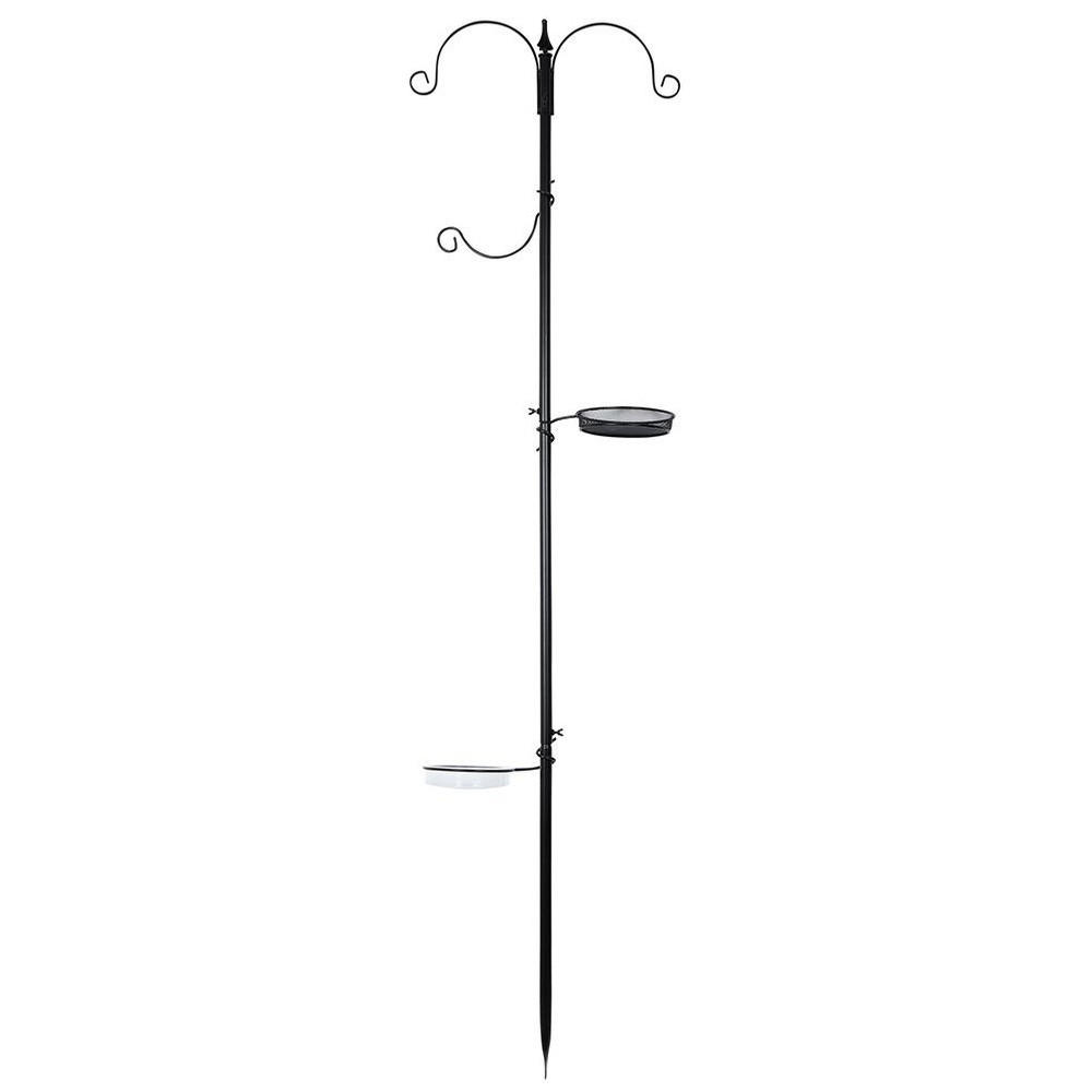 VOGELFUTTERSTÄNDER inkl. Tränken 189 cm Schwarz - Schwarz, Metall (50/189/50cm) - ProGarden