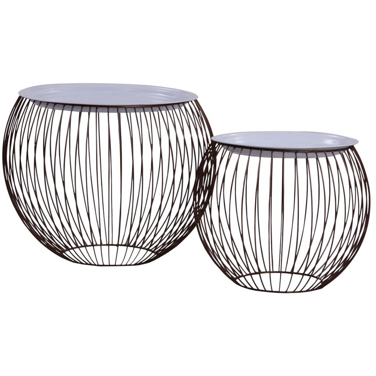 COUCHTISCH 2 Stk. Golden - Goldfarben, Metall (51/51/41cm) - furnicato