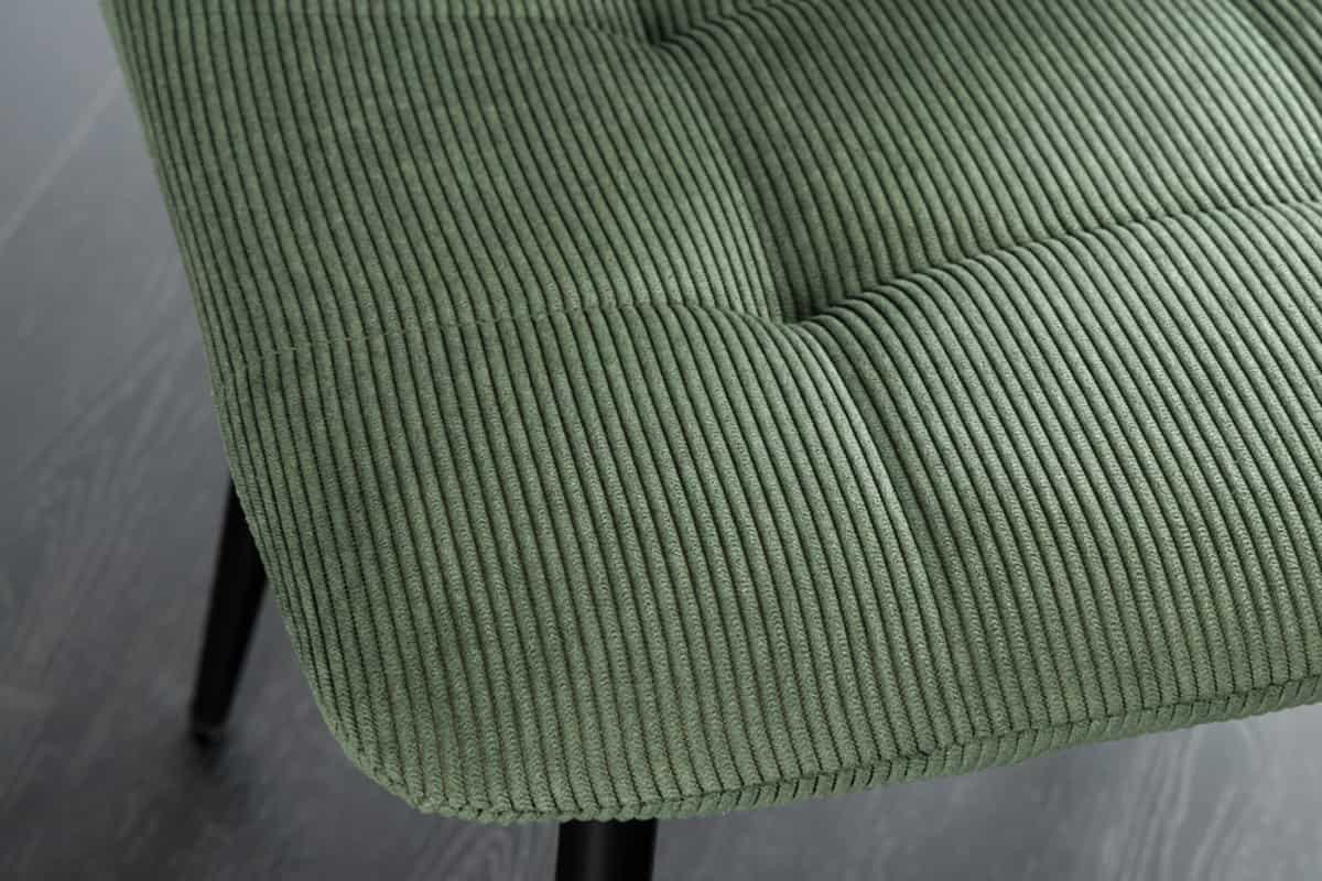 STUHL TRES CHIC Cord Grün 90 cm - Schwarz/Grün, Textil/Metall (54/88/44cm) - riess-ambiente