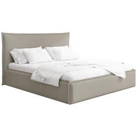 POLSTERBETT Pillow mit Bettkasten, Lattenrost & hohem Kopfteil in Taupe Chenille 120x200 cm - Taupe/Beige, Holz/Kunststoff (120/200cm) - WFL GROUP