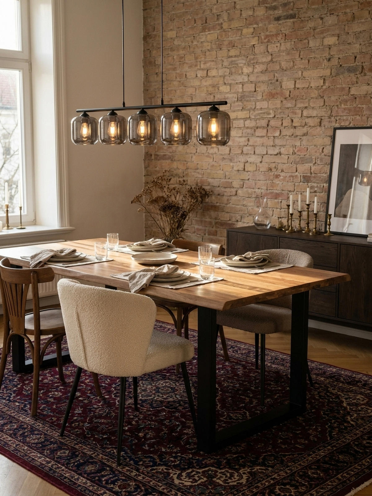 ESSTISCH Massivholz Baumkante Schwarz Metall Handgefertigt TARN, Goldbraun-Schwarz 180x90x76 cm - Schwarz/Braun, Holz (90/180/76cm) - KADIMA DESIGN