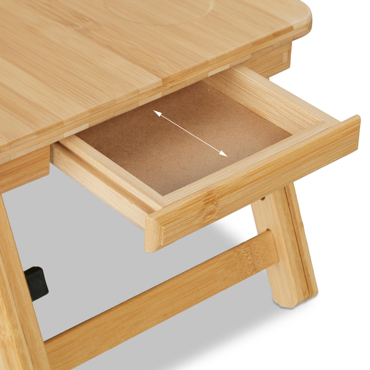 LAPTOPTISCH Natur Bambus klappbar höhenverstellbar - Hellbraun, Holz/Kunststoff (30/61/49cm) - Relaxdays