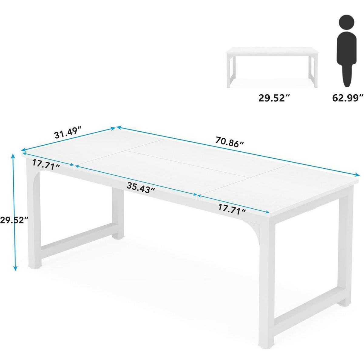 SCHREIBTISCH 180 x 80 x 75 cm Weiß - Weiß, Holzwerkstoff (80/180/75cm)