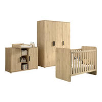 BABYZIMMER Set Keelia Eiche Melamin 4tlg Möbel - Eichefarben, Kunststoff (100/1/200cm) - 58aufmkessel
