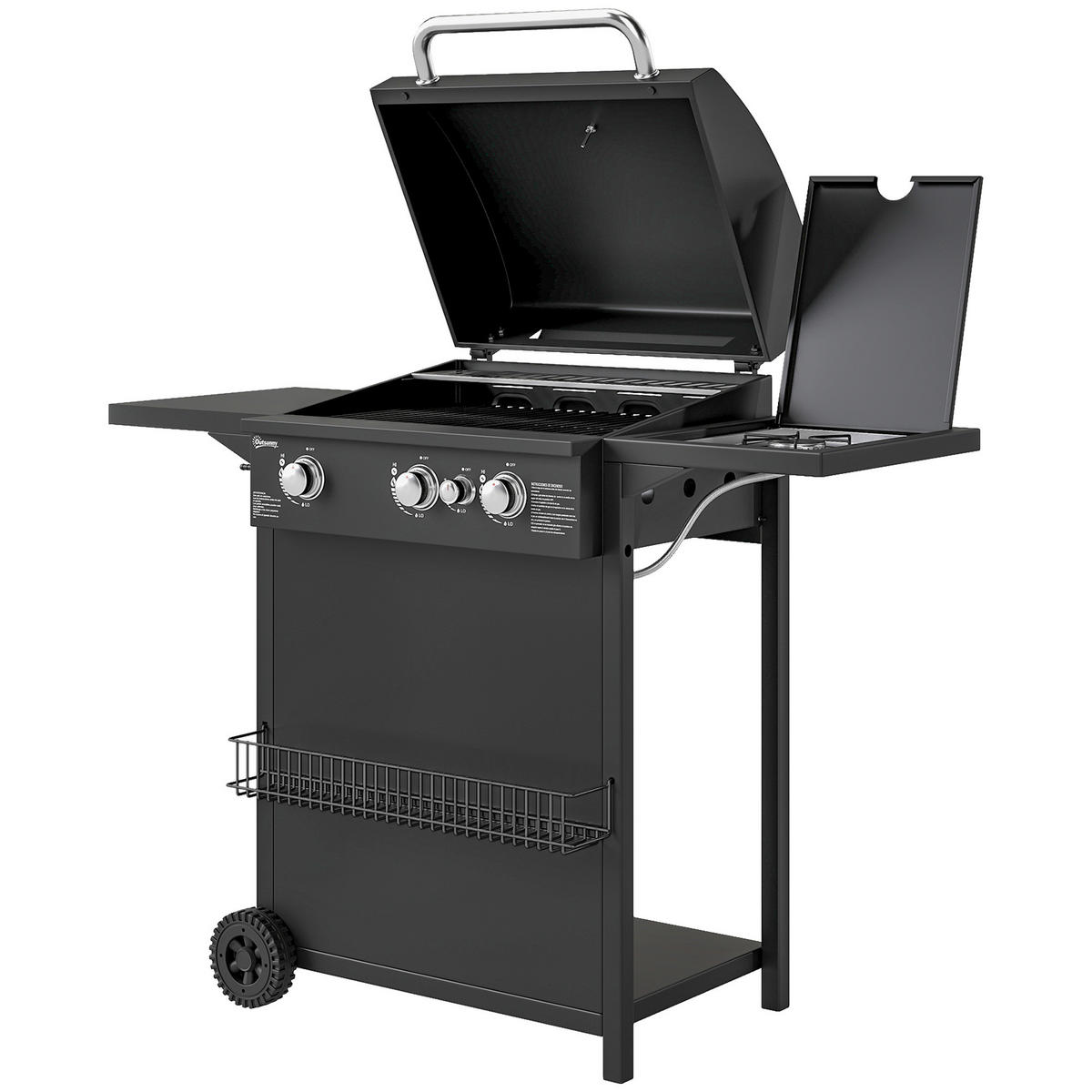 GASGRILL schwarz - Brombeere, Metall (123/98/58cm)