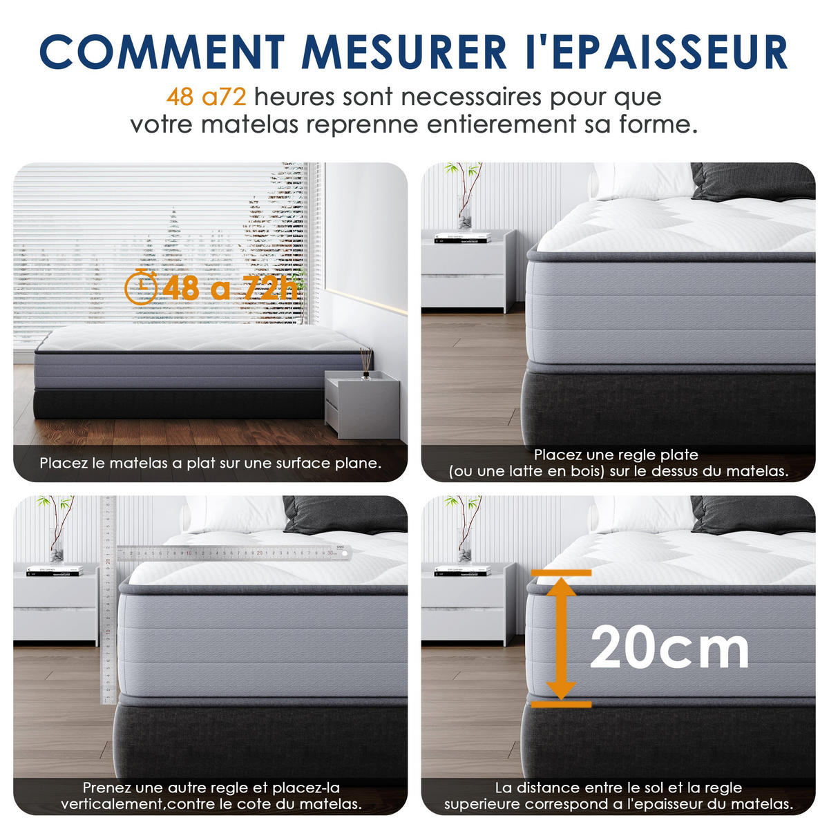 FEDERKERNMATRATZE komfortabel, 160/200 cm, Höhe ca.: 20 cm - Multicolor, Textil (160/200cm) - TEENO