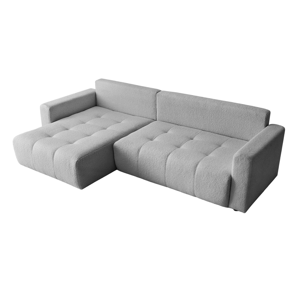 ECKSOFA WALONGO mit Schlaffunktion, Hellgrau - Hellgrau, Textil (261/143cm) - Fedve