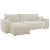 ECKSOFA Pianoni Creme Bouclé-Bezug - Creme/Schwarz, Kunststoff/Textil (244/140cm) - Selsey