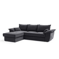 ECKSOFA LINKS Samtstoff Graphitgrau 257cm - Graphitfarben/Grau, Textil (168/257cm) - Sia Home