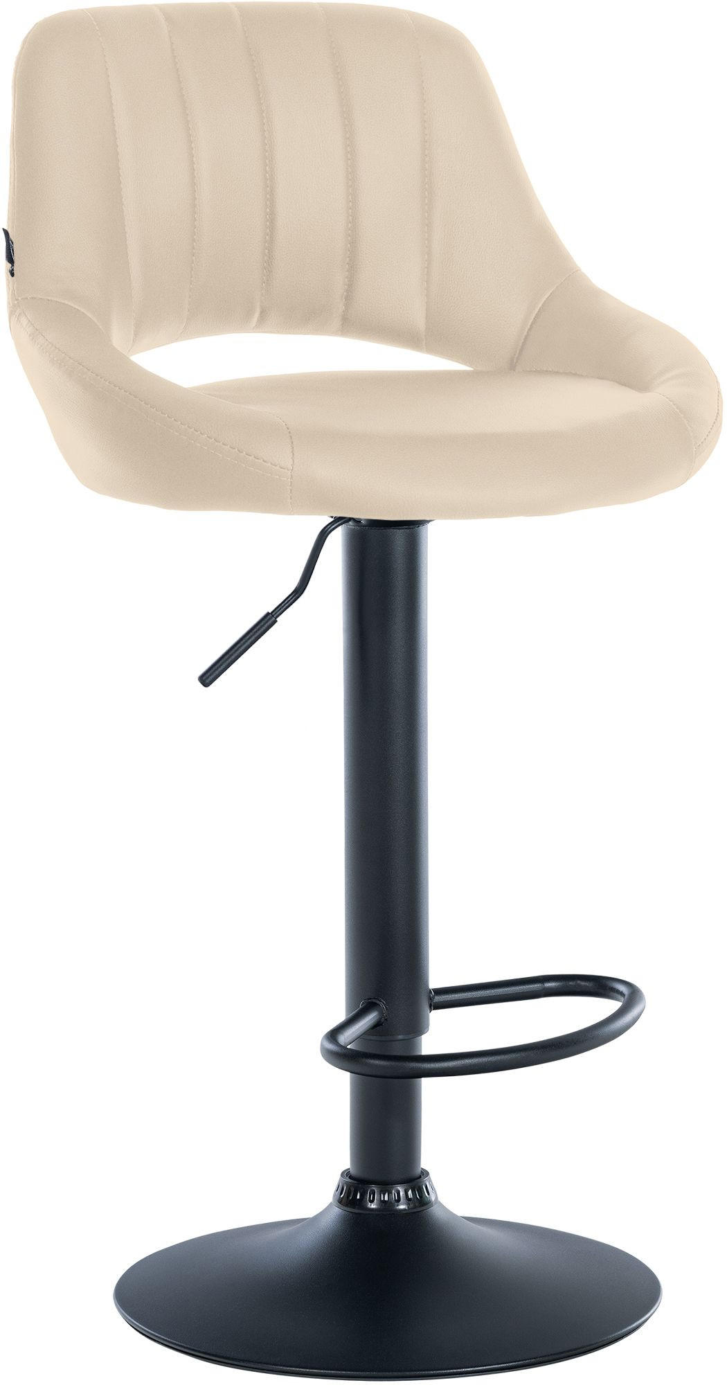 BARHOCKER Lederlook creme - Creme/Schwarz, Textil/Metall (47/85/48cm) - CLP