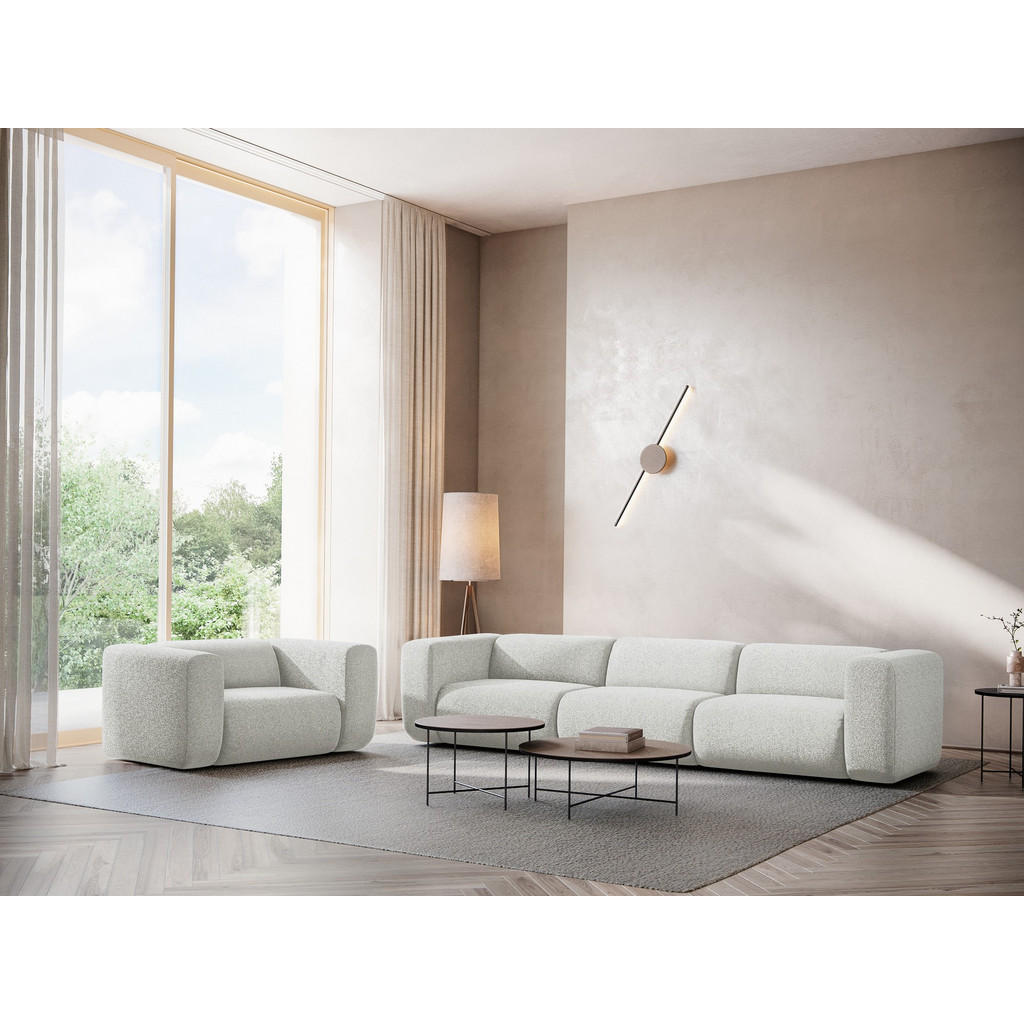Thumbnail - Makamii 3-Sitzer, Beige, Textil, Füllung: Schaumstoff, 228x70x89 cm, Made in EU, Wohnzimmer, Sofas & Couches, Sofas, 3-S...