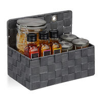 AUFBEWAHRUNGSKORB - Grau, Kunststoff/Metall (16.5/25/20cm) - Relaxdays